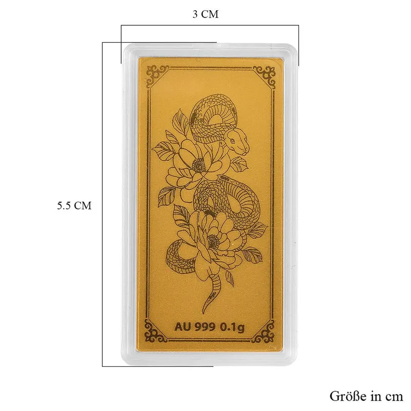 999er Goldfolie mit Schlangen-Motiv, 100mg, 5,5x3cm