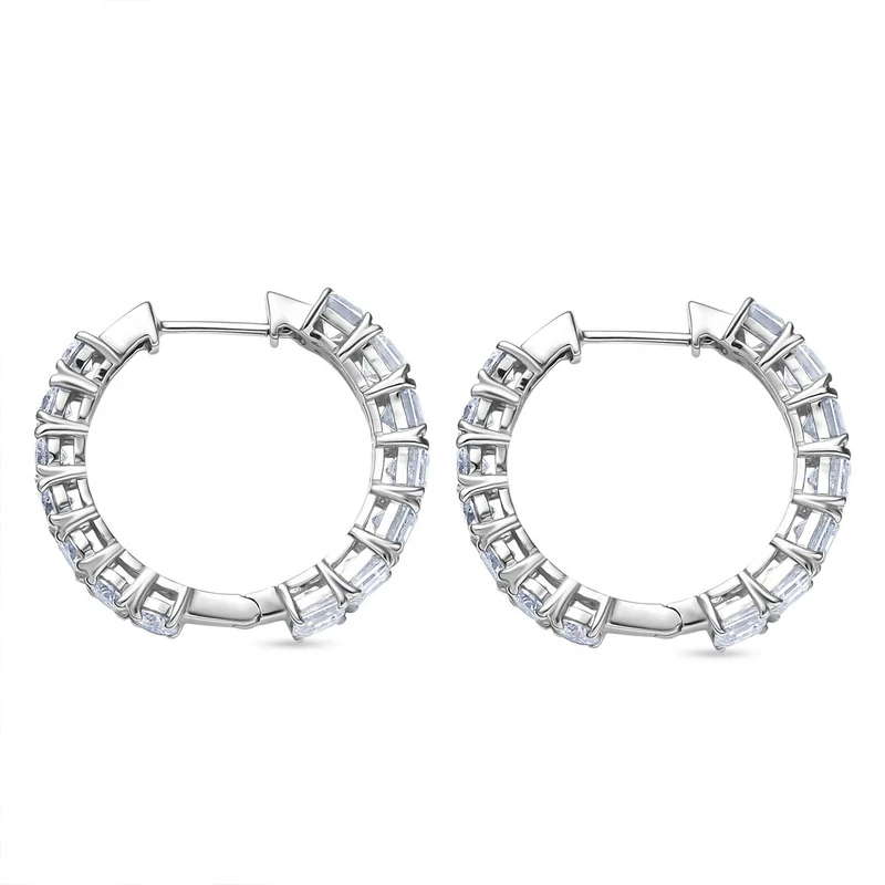 D'Joy Moissanit Ohrringe 925 Silber 750 Gelbgold Vermeil ca. 7.06 ct