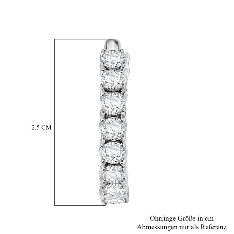 D'Joy Moissanit Ohrringe 925 Silber 750 Gelbgold Vermeil ca. 7.06 ct