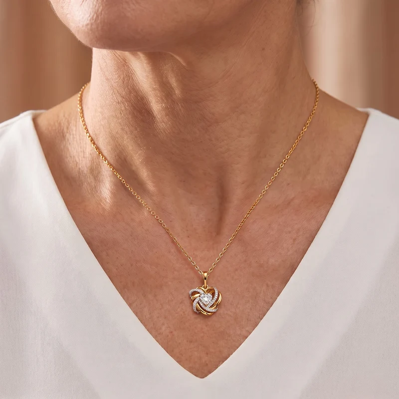 D'Joy Moissanit Schmuckset ca. 50 cm 925 Silber Gold ca. 0,62 ct.
