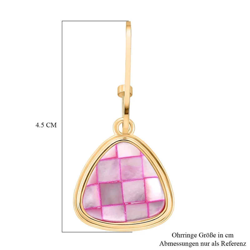 Rosa Muschelkernperlen Ohrringe, Legierung in Goldton