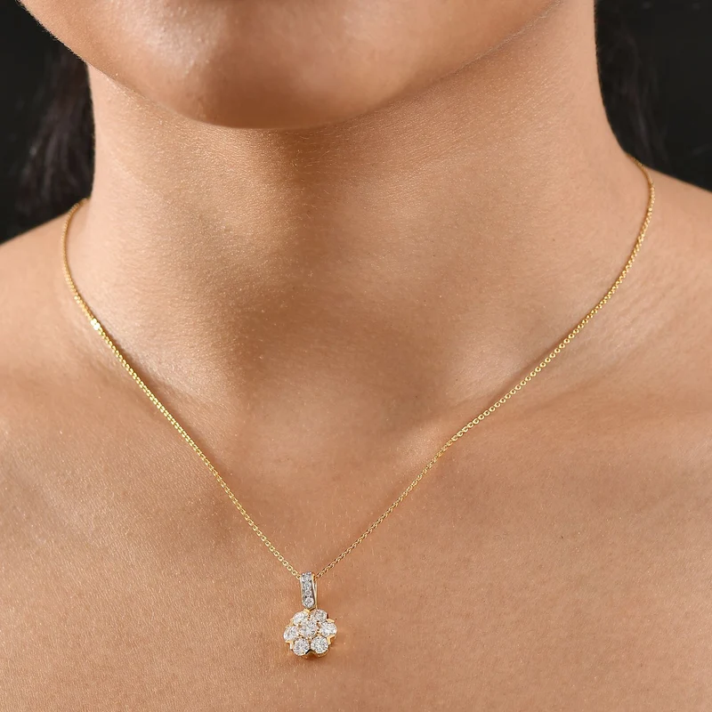 Moissanit Anhänger mit Kette ca. 50 cm, 925 Silber vergoldet ca. 1.51 ct