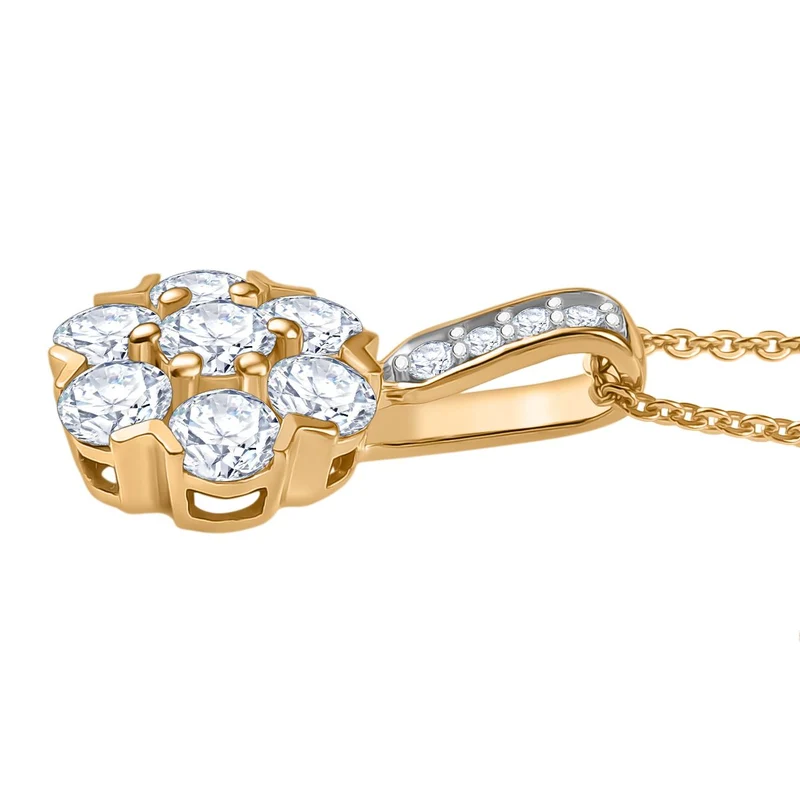 Moissanit Anhänger mit Kette ca. 50 cm, 925 Silber vergoldet ca. 1.51 ct