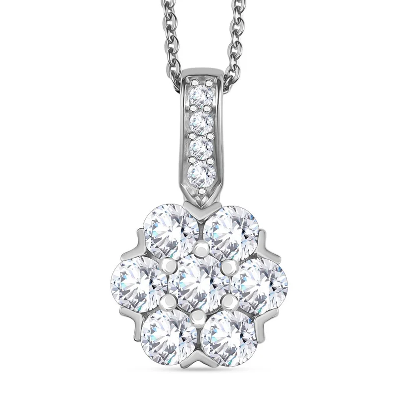 Moissanit Anhänger mit Kette ca. 50 cm, 925 Silber vergoldet ca. 1.51 ct