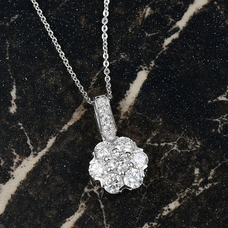 Moissanit Anhänger mit Kette ca. 50 cm, 925 Silber vergoldet ca. 1.51 ct