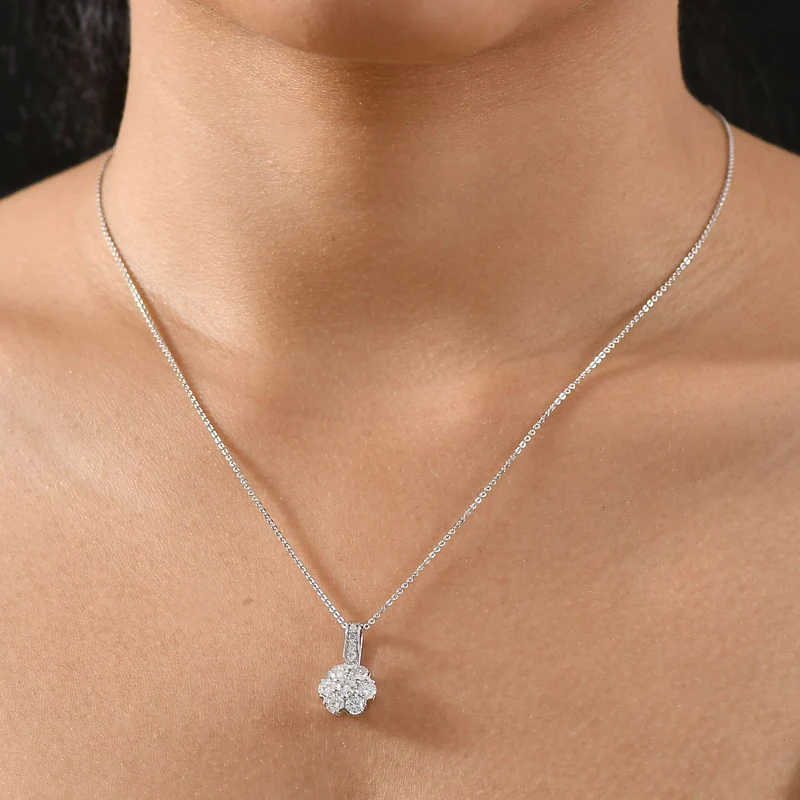 Moissanit Anhänger mit Kette ca. 50 cm, 925 Silber vergoldet ca. 1.51 ct
