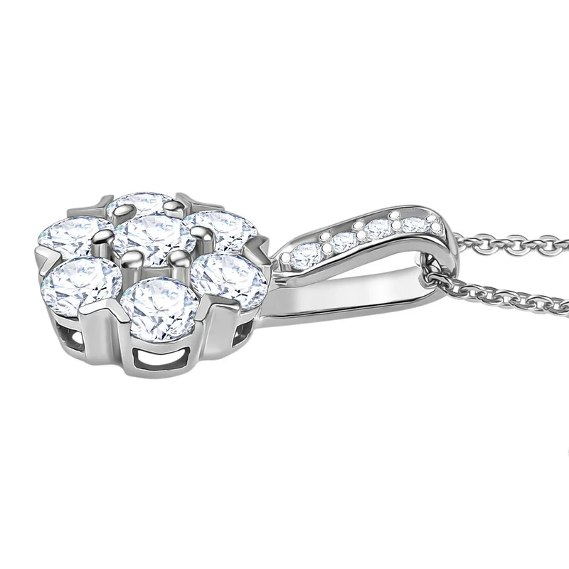 Moissanit Anhänger mit Kette ca. 50 cm, 925 Silber vergoldet ca. 1.51 ct