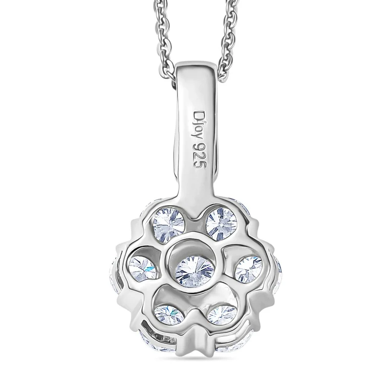 Moissanit Anhänger mit Kette ca. 50 cm, 925 Silber vergoldet ca. 1.51 ct