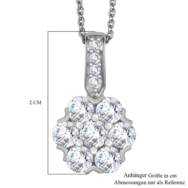 Moissanit Anhänger mit Kette ca. 50 cm, 925 Silber vergoldet ca. 1.51 ct