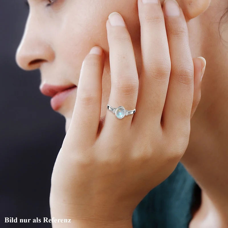 2er Set - AA Natürlicher, äthiopischer Welo Opal Ring und Anhänger Schmuckset, 925 Silber platiniert ca. 1.12 ct