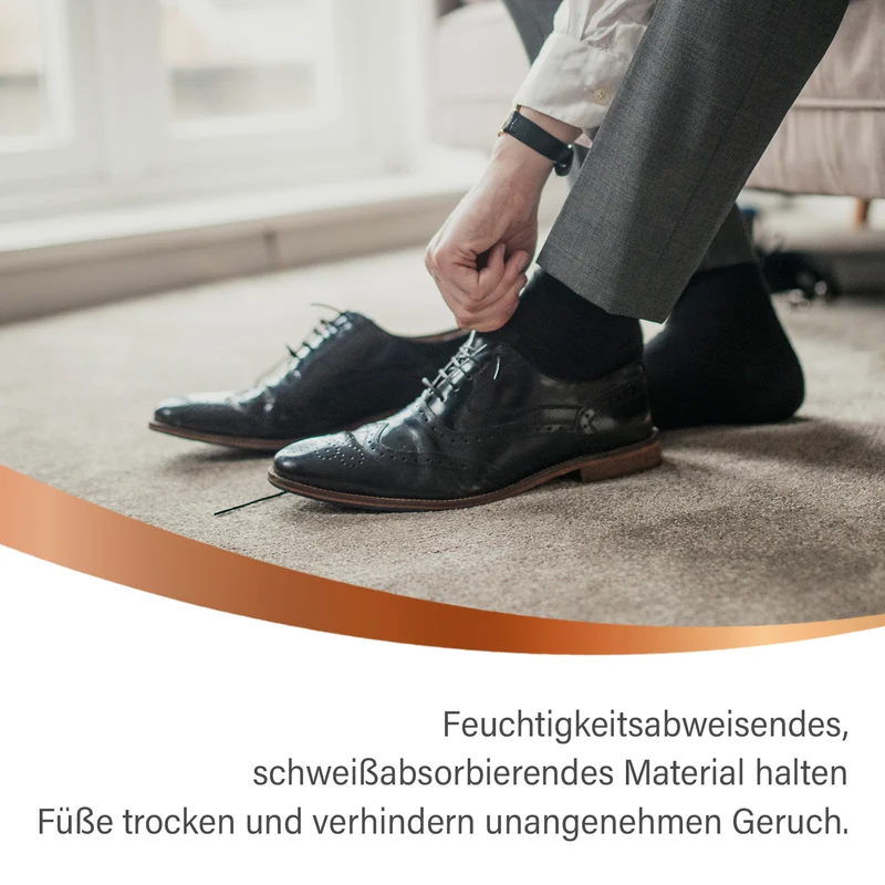 4er-Set Kupferfaser-Kompressions-Socken, Antibakteriell und Anti-Geruch, 36-40, schwarz-grau