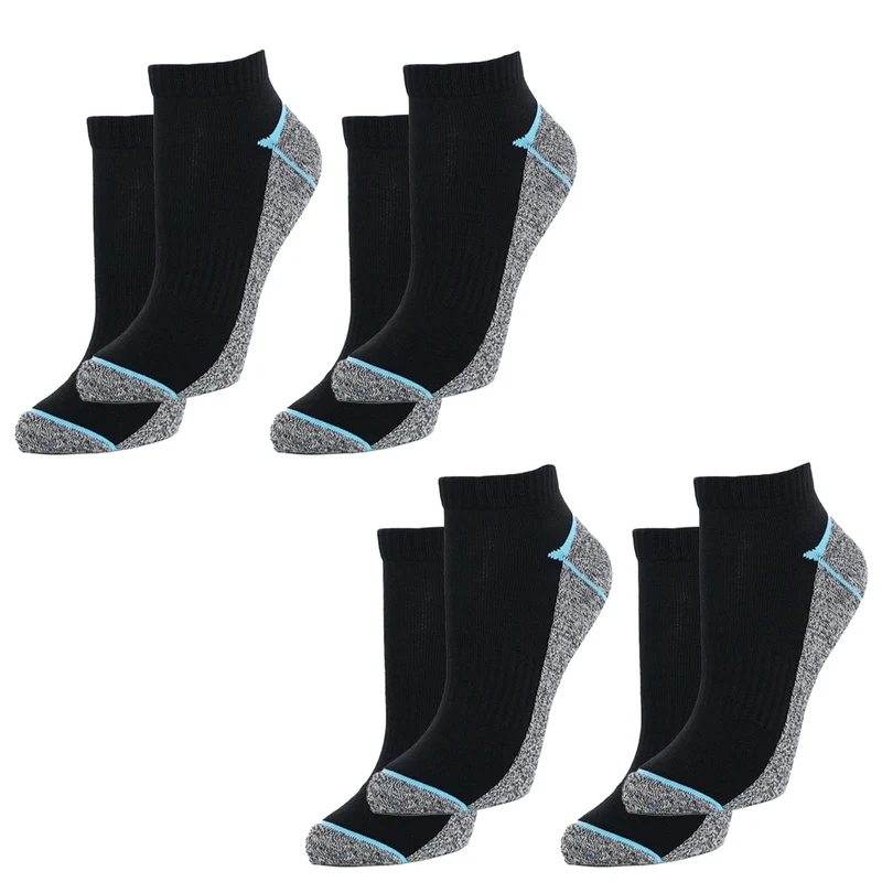 4er-Set Kupferfaser-Kompressions-Socken, Antibakteriell und Anti-Geruch, 36-40, schwarz-grau