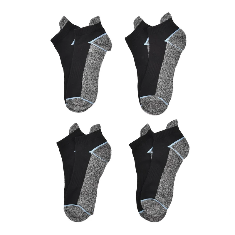 4er-Set Kupferfaser-Kompressions-Socken, Antibakteriell und Anti-Geruch, 36-40, schwarz-grau