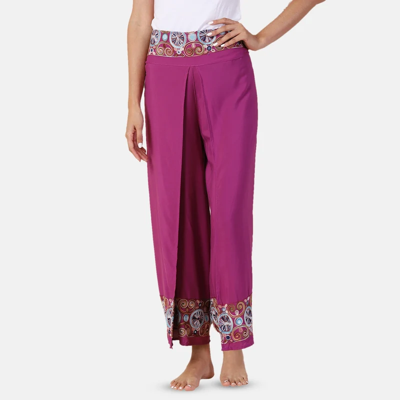 LA MAREY - bedruckte Sommerhose, violett, 38-42