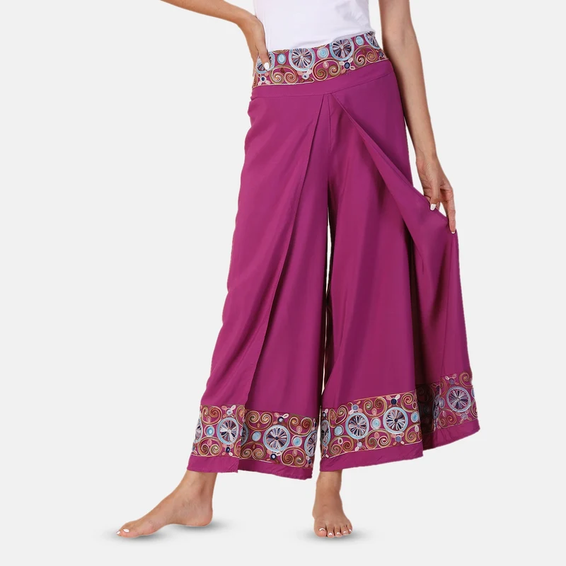 LA MAREY - bedruckte Sommerhose, violett, 38-42
