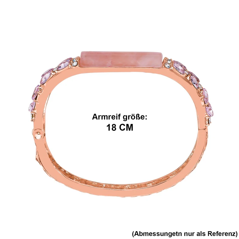 Rosenquarz, rosa Kristall Armreif, ca. 18 cm, Std Rose