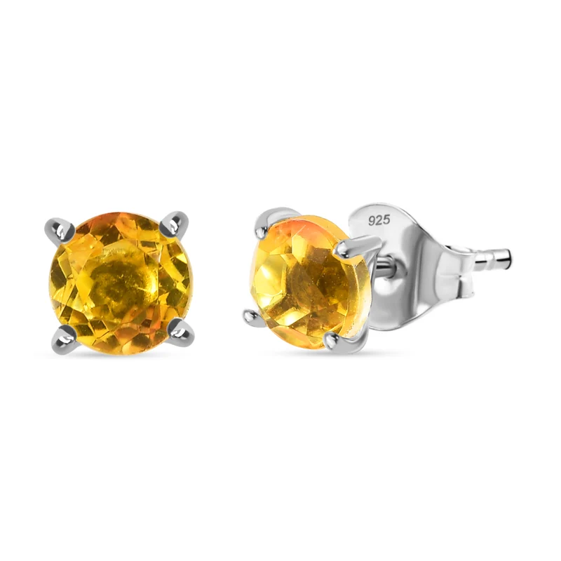 Sphaleros Quarz Ohrringe 925 Silber platiniert ca. 2.23 ct