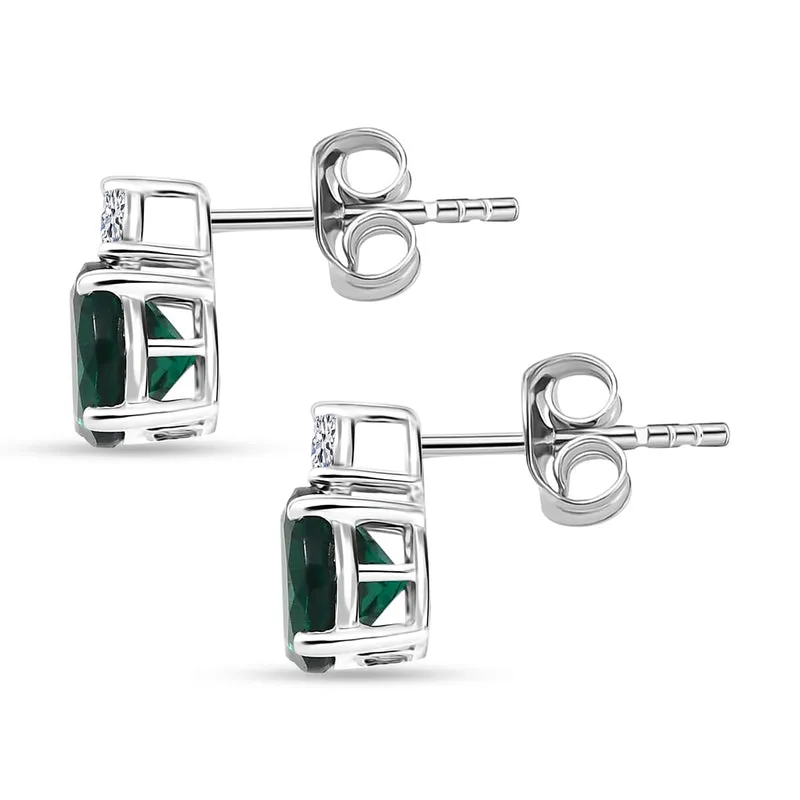 LUXURIANT(10-15 Werktage Lieferzeit) 3,24 ct. AGI zertifizierte und geprüfte AAA Labor Smaragd und Labor Diamant Ohrringe in 417 Weißgold
