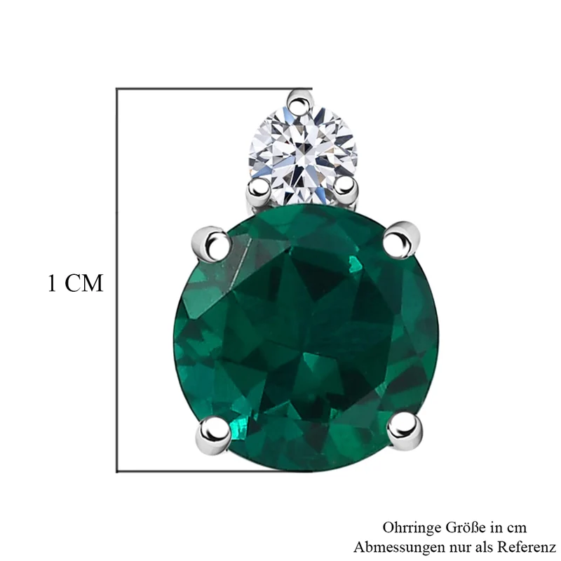 LUXURIANT(10-15 Werktage Lieferzeit) 3,24 ct. AGI zertifizierte und geprüfte AAA Labor Smaragd und Labor Diamant Ohrringe in 417 Weißgold