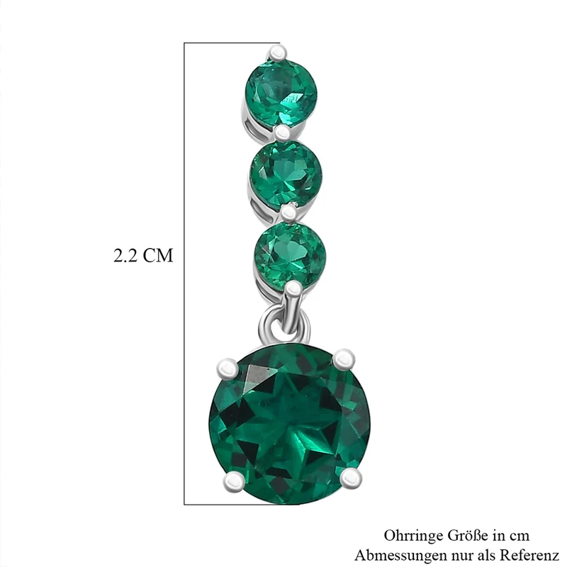 AAA Lab Grown Smaragd Ohrringe, AGI zertifiziert und geprüft, 417 Weiß Gold (10-15 Werktage Lieferzeit) ca. 2.89 ct