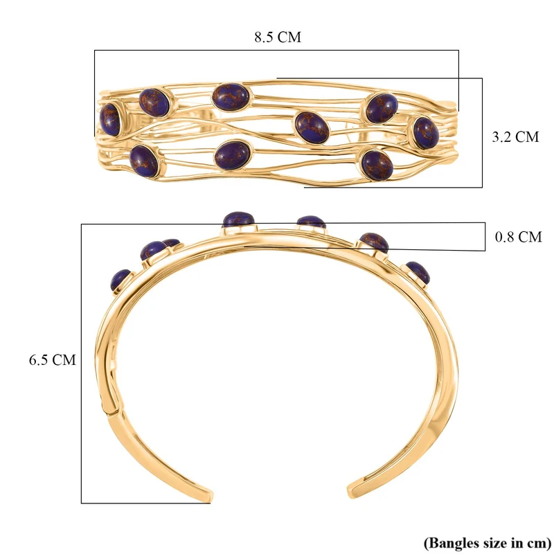 Lila Türkis Armreif ca. 19 cm Nickelfreies Messing ca. 6.48 ct