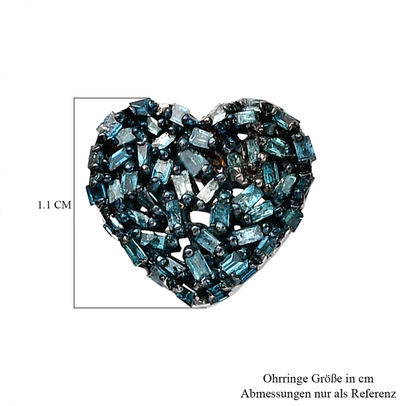 GP Amore Kollektion - Blaue Diamant und Saphir-Ohrringe, 925 Silber platiniert ca. 0.50 ct