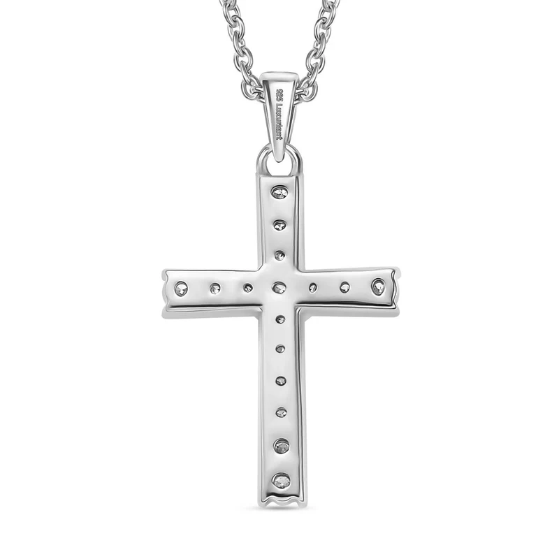 LUXURIANT DIAMOND - Lab Grown Diamant SI-GH Anhänger mit Kette, 925 Silber rhodiniert ca. 0.50 ct
