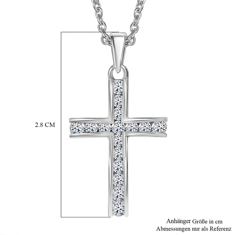 LUXURIANT DIAMOND - Lab Grown Diamant SI-GH Anhänger mit Kette, 925 Silber rhodiniert ca. 0.50 ct