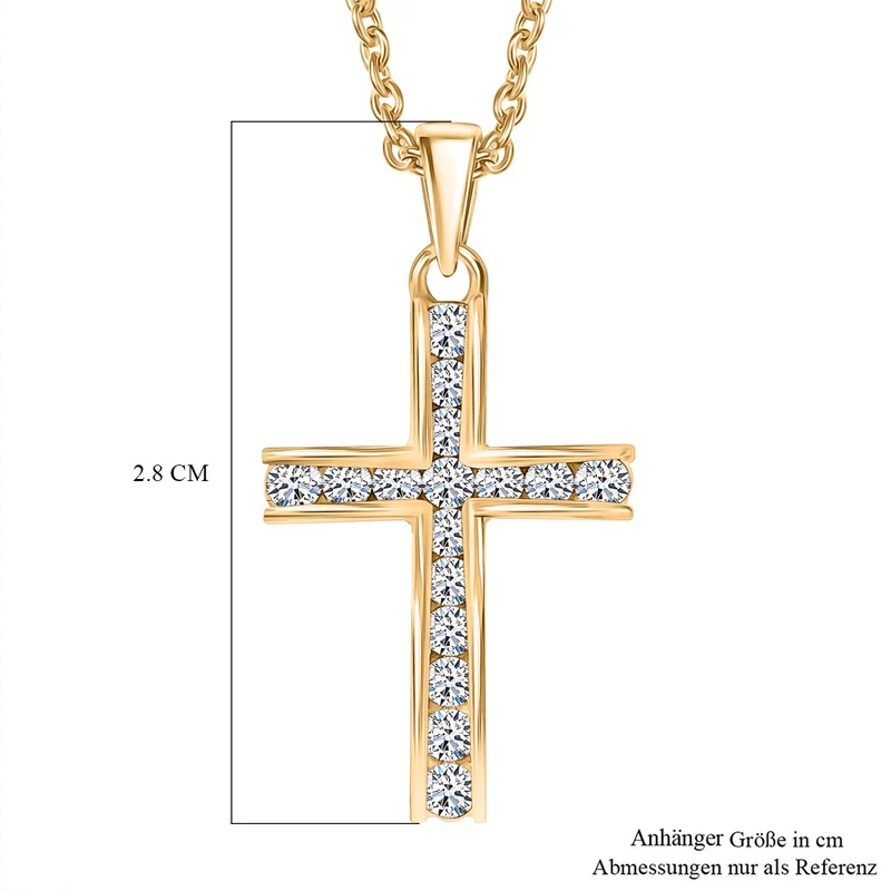 LUXURIANT DIAMOND - Lab Grown Diamant SI-GH Anhänger mit Kette, 925 Silber rhodiniert ca. 0.50 ct
