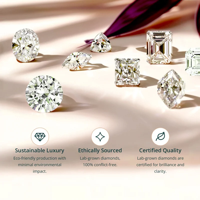 LUXURIANT DIAMOND - Lab Grown Diamant SI-GH Anhänger mit Kette, 925 Silber rhodiniert ca. 0.50 ct