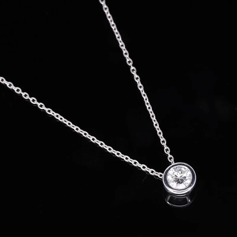 LUXURIANT DIAMOND - Lab Grown Diamant VS-EF Anhänger mit Kette, 925 Silber platiniert ca. 0.50 ct