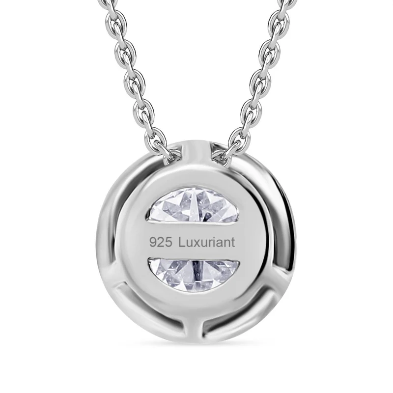 LUXURIANT DIAMOND - Lab Grown Diamant VS-EF Anhänger mit Kette, 925 Silber platiniert ca. 0.50 ct