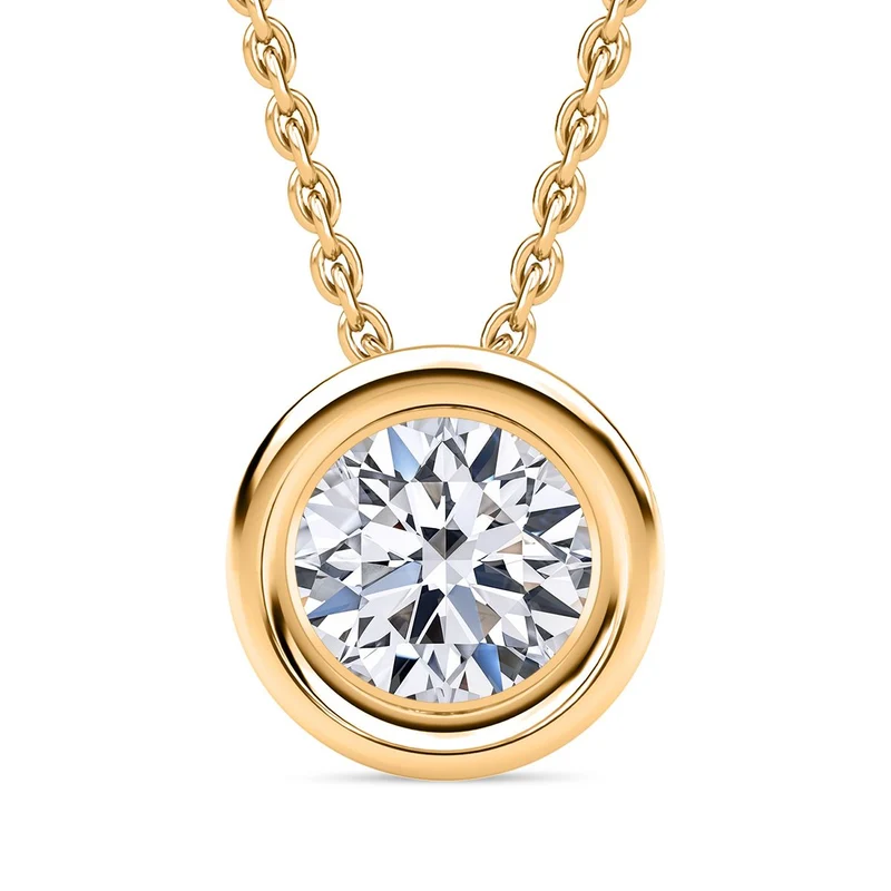 LUXURIANT DIAMOND - Lab Grown Diamant VS-EF Anhänger mit Kette, 925 Silber platiniert ca. 0.50 ct