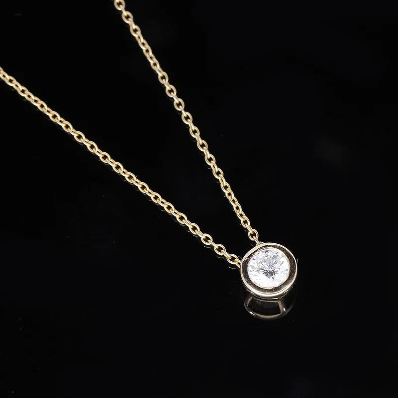 LUXURIANT DIAMOND - Lab Grown Diamant VS-EF Anhänger mit Kette, 925 Silber platiniert ca. 0.50 ct
