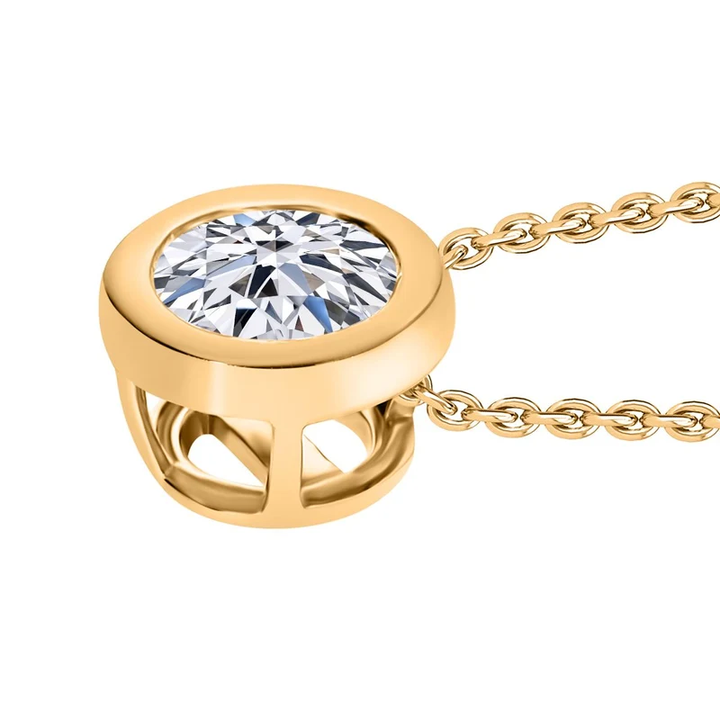 LUXURIANT DIAMOND - Lab Grown Diamant VS-EF Anhänger mit Kette, 925 Silber platiniert ca. 0.50 ct