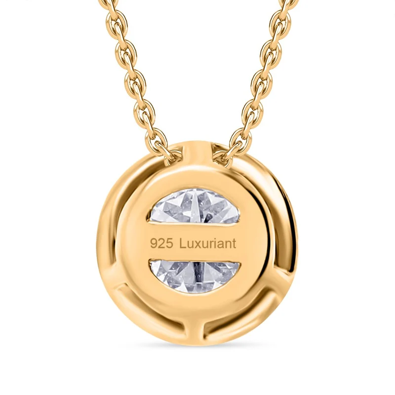 LUXURIANT DIAMOND - Lab Grown Diamant VS-EF Anhänger mit Kette, 925 Silber platiniert ca. 0.50 ct