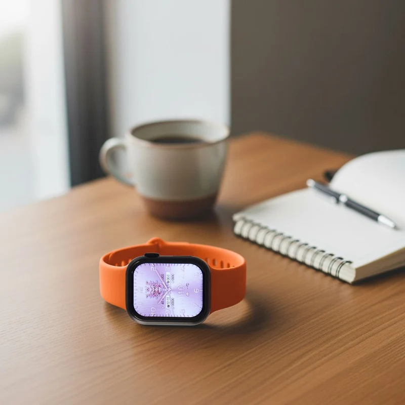 Smartwatch HW mini 2 1,75 Zoll Silber, Set mit 7 Wechselarmbändern inklusive kristallbesetztem Armband, IP67, Bluetooth 5.2, kabelloses Laden, Grau