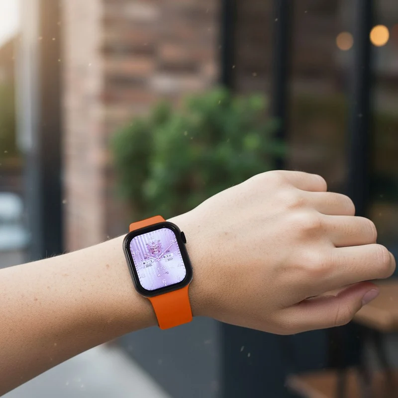 Smartwatch HW mini 2 1,75 Zoll Silber, Set mit 7 Wechselarmbändern inklusive kristallbesetztem Armband, IP67, Bluetooth 5.2, kabelloses Laden, Grau