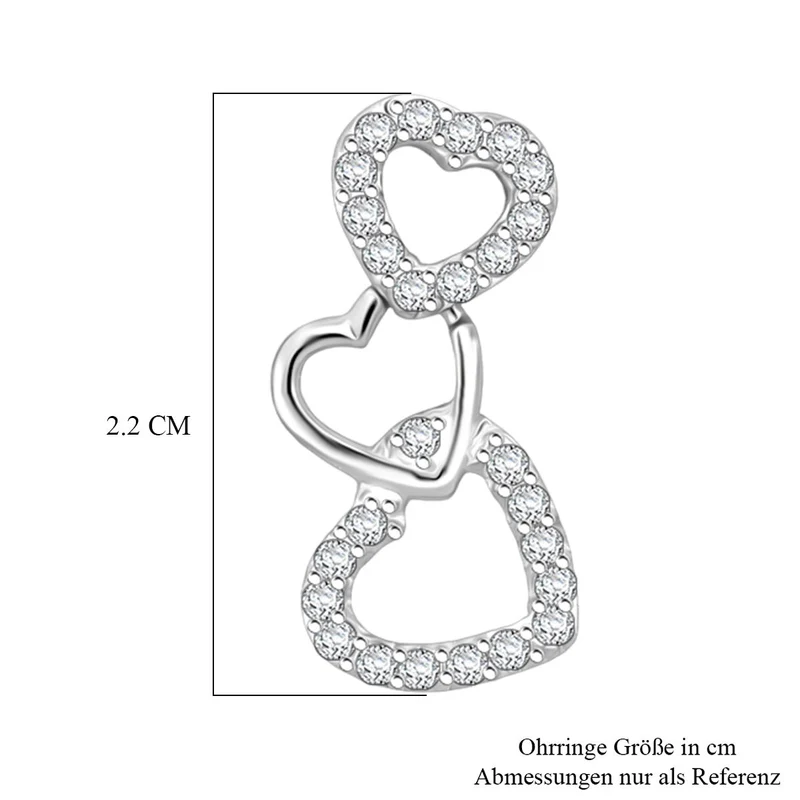 LUSTRO STELLA - Weißer Zirkonia Ohrringe 925 Silber rhodiniert