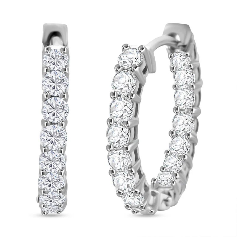 LUXURIANT DIAMOND - Lab Grown Diamant SI-GH Ohrringe 925 Silber rhodiniert ca. 2,00 ct.