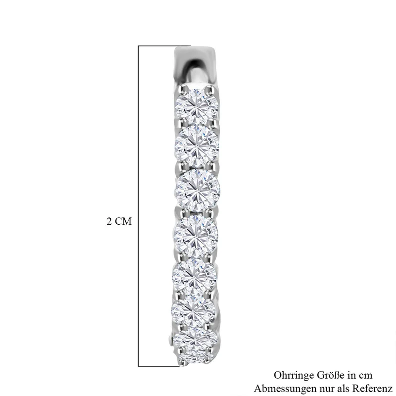 LUXURIANT DIAMOND - Lab Grown Diamant SI-GH Ohrringe 925 Silber rhodiniert ca. 2,00 ct.