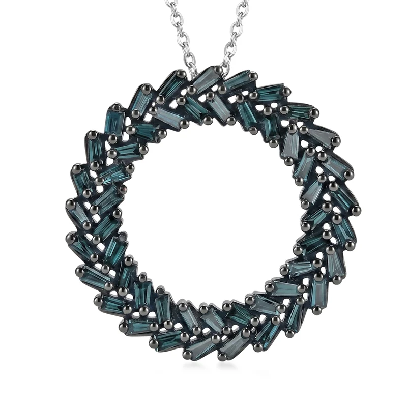 D'Joy Grüner Diamant Schmuckset ca. 50 cm 925 Silber Rhodiniert ca. 1.00 ct