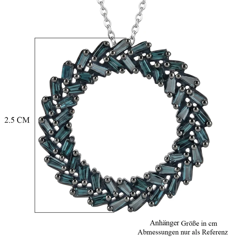 D'Joy Grüner Diamant Schmuckset ca. 50 cm 925 Silber Rhodiniert ca. 1.00 ct