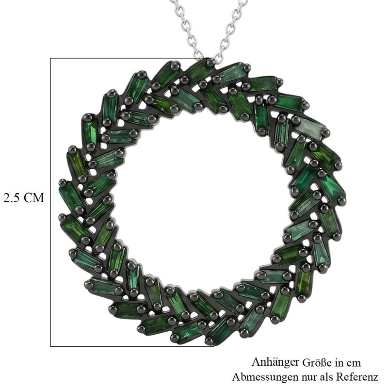 D'Joy Grüner Diamant Schmuckset ca. 50 cm 925 Silber Rhodiniert ca. 1.00 ct