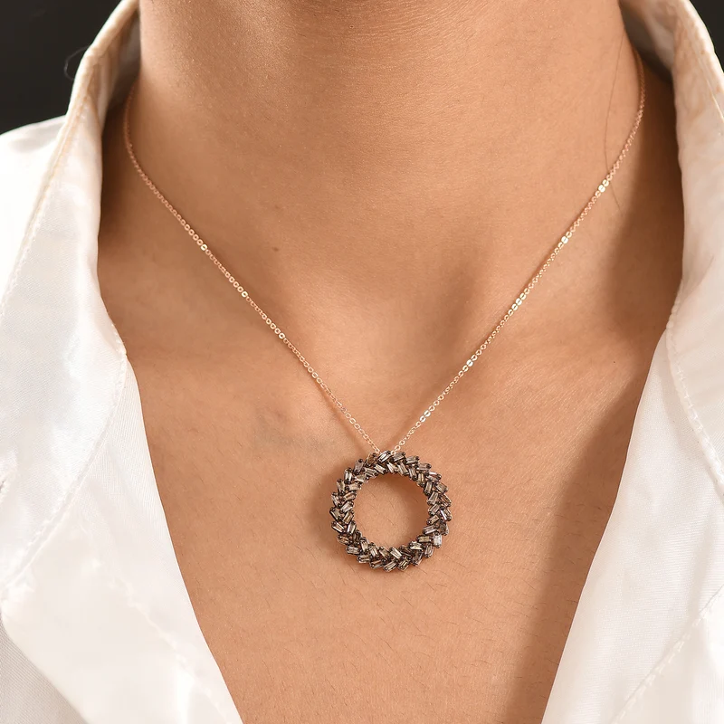 D'Joy Grüner Diamant Schmuckset ca. 50 cm 925 Silber Rhodiniert ca. 1.00 ct