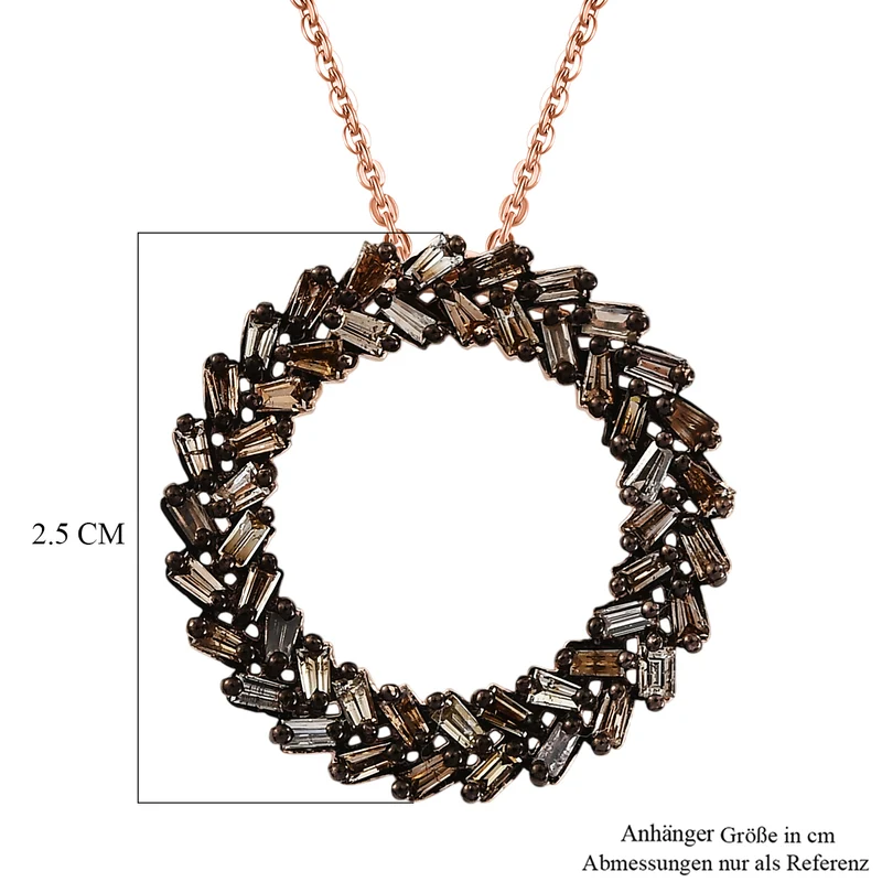 D'Joy Grüner Diamant Schmuckset ca. 50 cm 925 Silber Rhodiniert ca. 1.00 ct