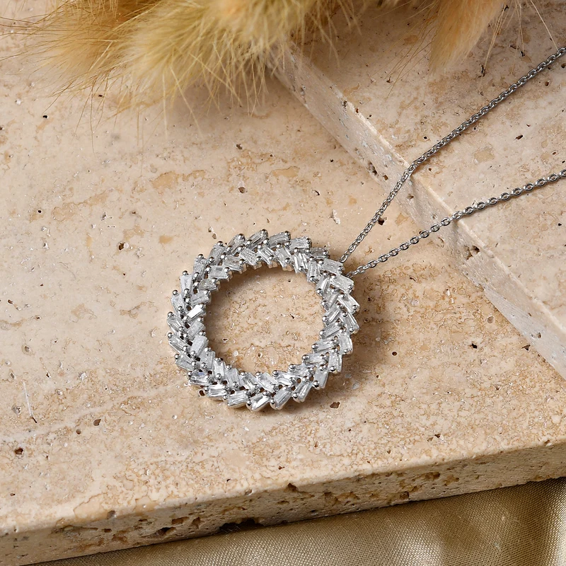 D'Joy Grüner Diamant Schmuckset ca. 50 cm 925 Silber Rhodiniert ca. 1.00 ct