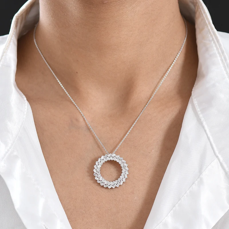 D'Joy Grüner Diamant Schmuckset ca. 50 cm 925 Silber Rhodiniert ca. 1.00 ct