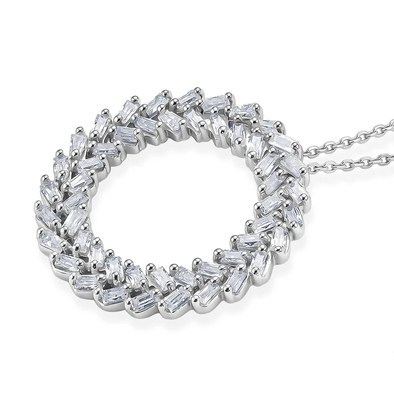 D'Joy Grüner Diamant Schmuckset ca. 50 cm 925 Silber Rhodiniert ca. 1.00 ct