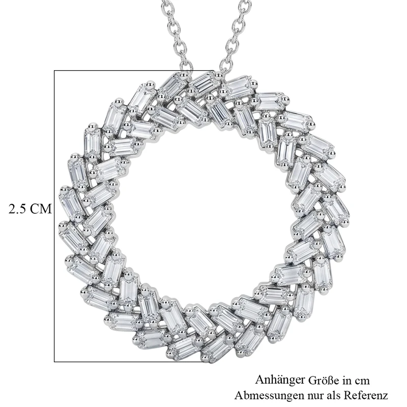 D'Joy Grüner Diamant Schmuckset ca. 50 cm 925 Silber Rhodiniert ca. 1.00 ct